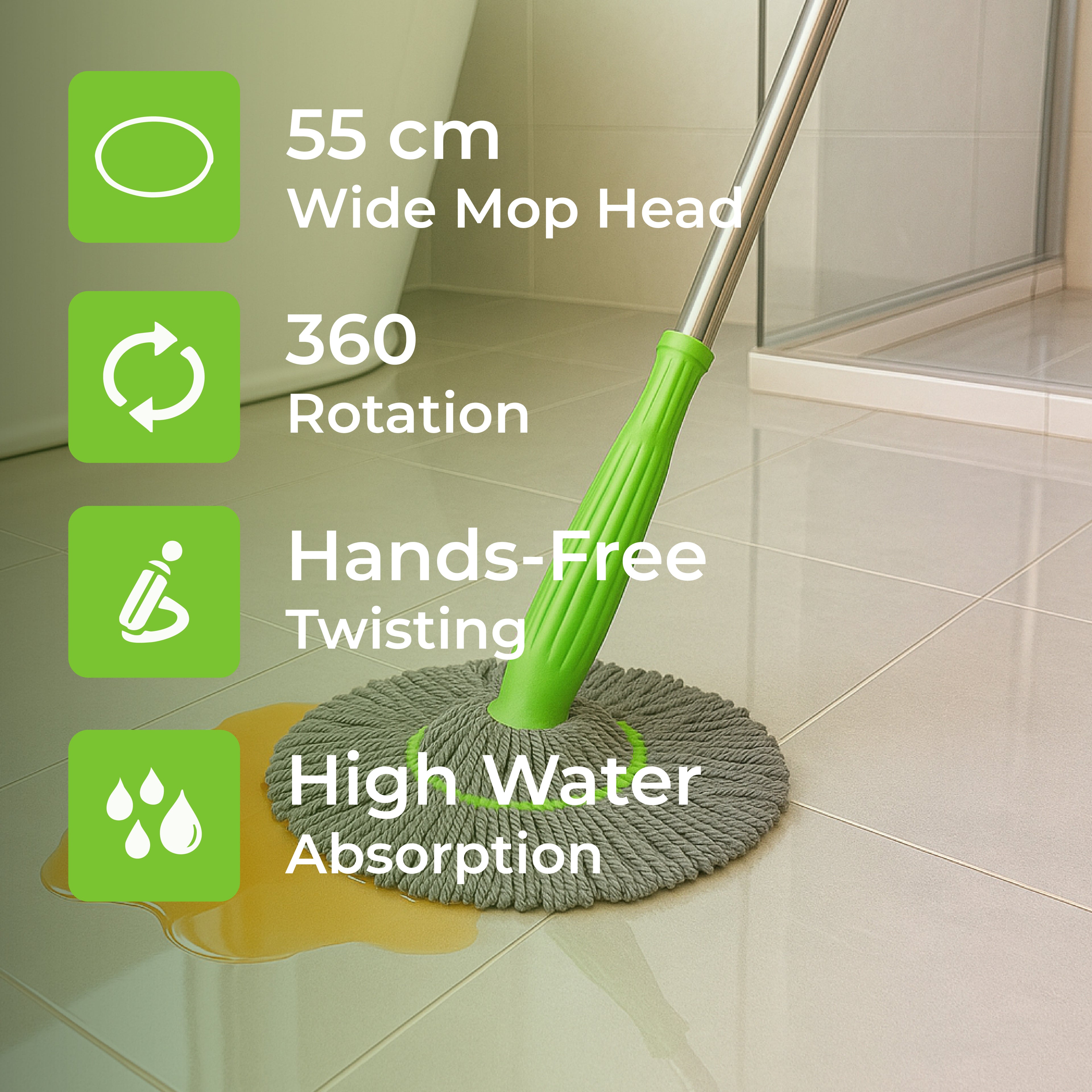 Self-twisting Water Rotating Mop